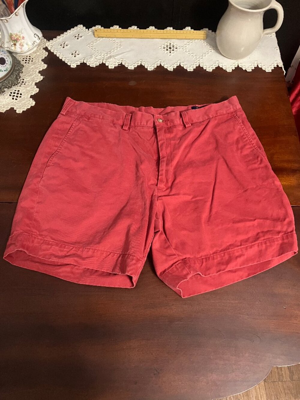 Red Polo Ralph Lauren Classic Fit 6" Cotton Shorts Size 36
